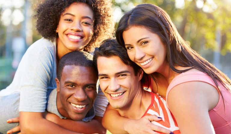 Group of young adult friends